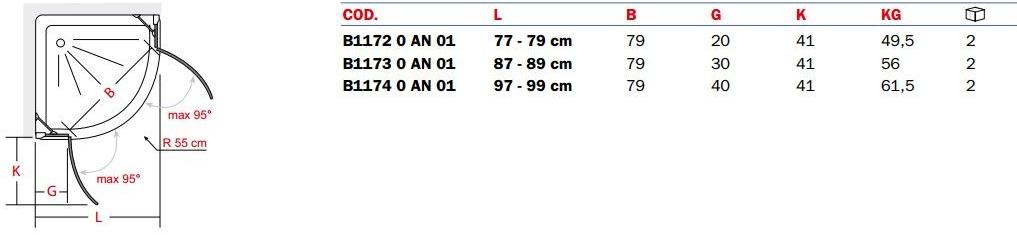 INDA® Полукруглая стеклянная душевая кабина с распашной дверцей Praia design sun-id-1451965 - Вид №1