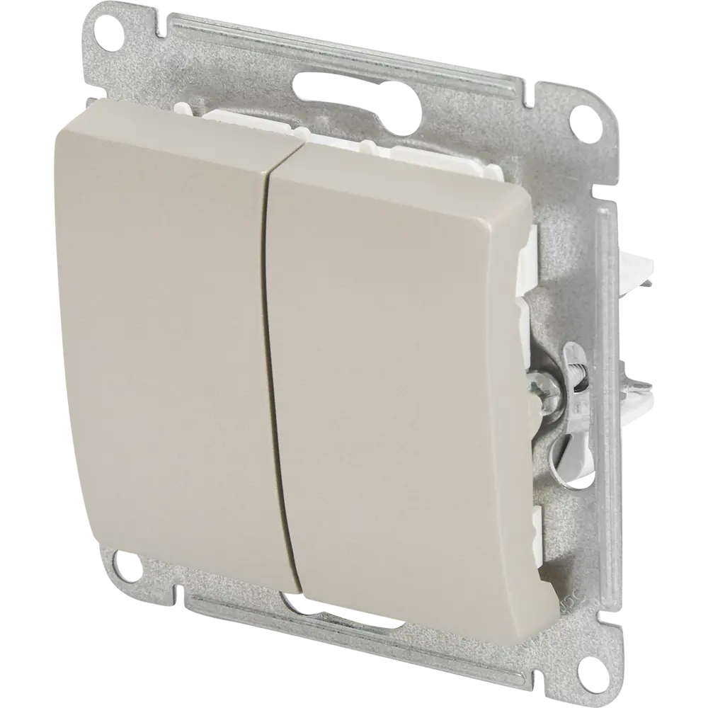 Schneider Electric Glossa — двухклавишный выключатель для элегантного освещения 84730734 STLM-0054173 - Вид №1