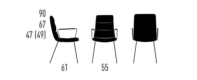 Мягкий стул с подлокотниками KFF Arva Light ARCH-00015276 - Вид №6