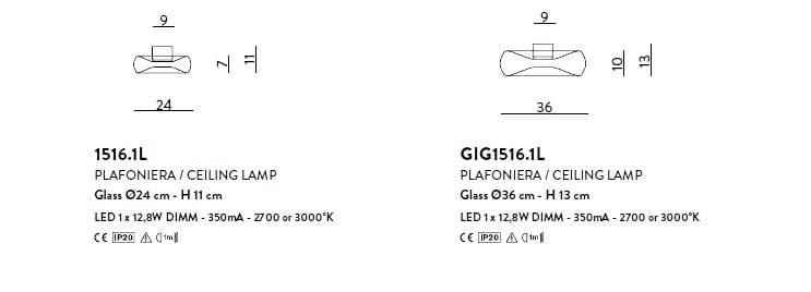 Стеклянный светодиодный потолочный светильник Cangini & Tucci Складная ARCH-00031025 - Вид №2