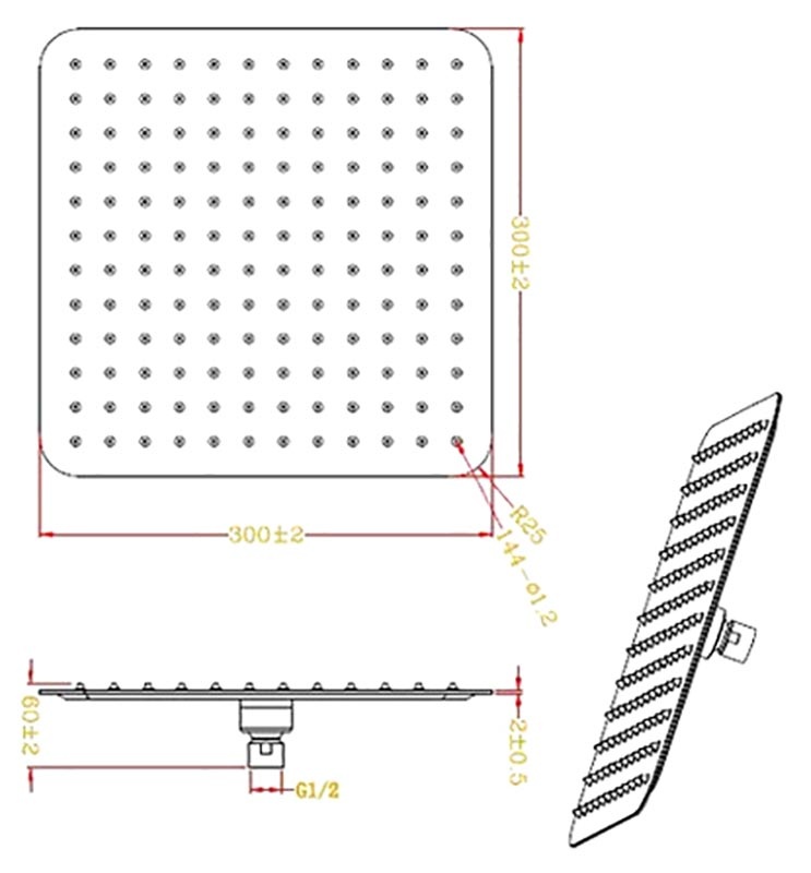 GL-SUB12CP Верхний душ Gllon Santreyd  - Вид №2