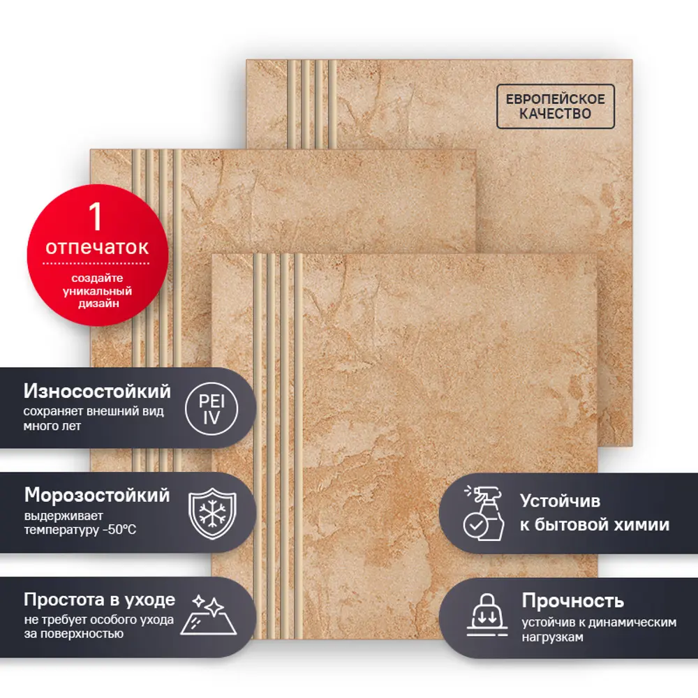 Santreyd Ступень EcoRelief ER01 30×30 см - керамогранит под состаренный камень 12799526 STLM-0002408 - Вид №7