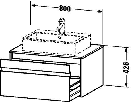 KT669405151 Тумбочка подвесная Ketho #KT6694 800 x 550 мм Сосна коричневая, декор Duravit - Вид №1
