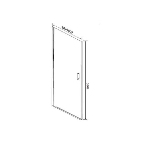 Orange E05-090TB Душевая дверь распашная универсальная 90х190 см черный прозрачный sun-id-1517261 - Вид №2