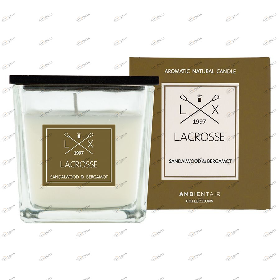 Ароматическая свеча в стекле «Сандал и бергамот» Lacrosse 8х8 см Ambientair VV045SBLC