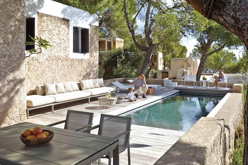 GANDIABLASCO Низкий круглый садовый столик из нержавеющей стали Aram sun-id-1347050 - Вид №8