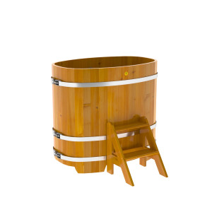 2258 Купель овальная из лиственницы Рустик 0,76х1,16х1,1 натуральная Alyarus