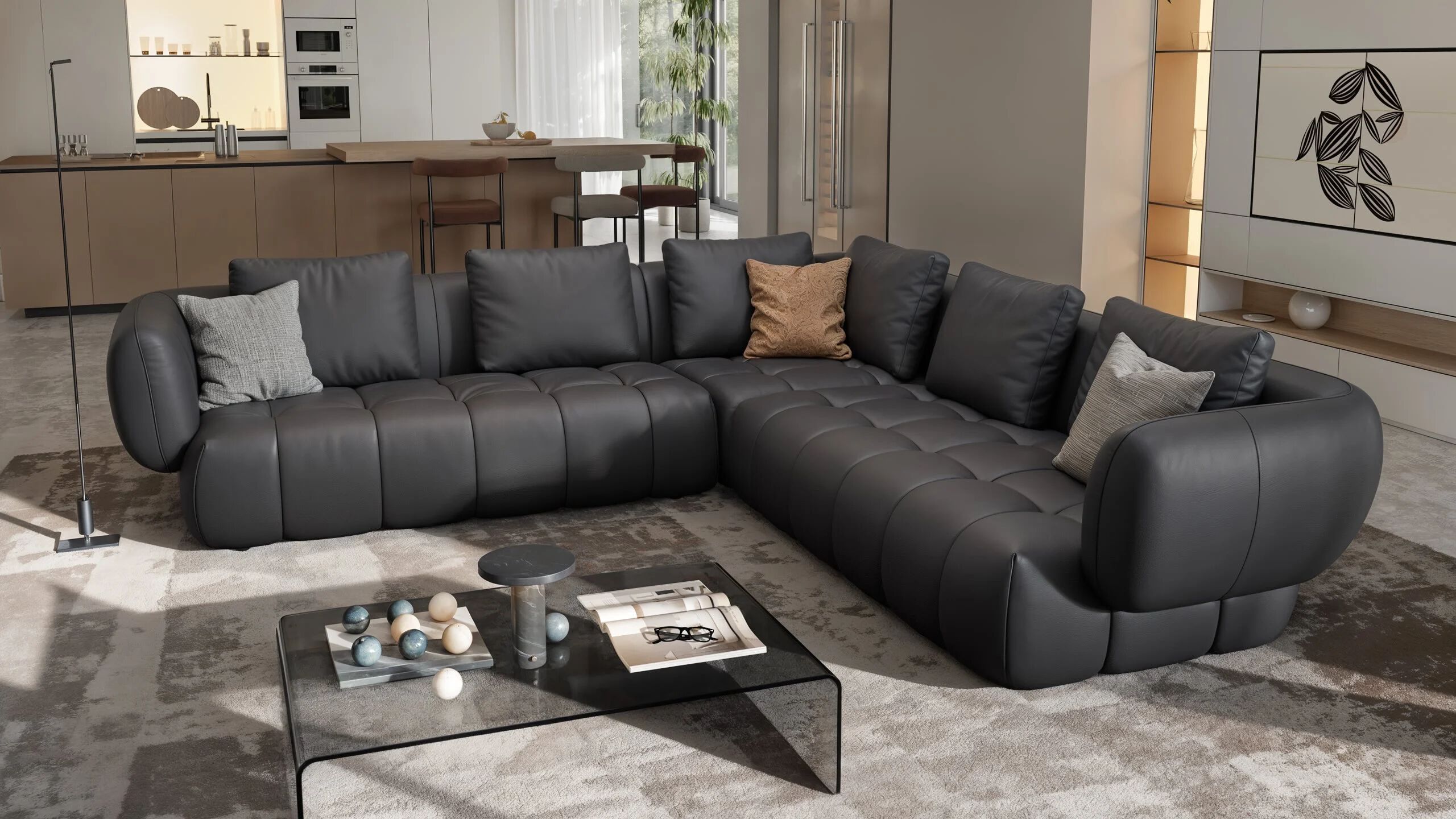 Кожаный угловой диван Sofanella море ARCH-00134396 - Вид №2