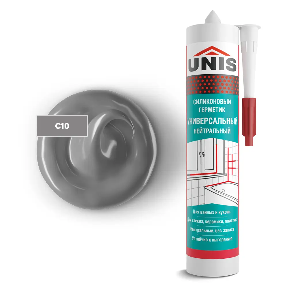 Герметик силиконовый Unis UN-80 антрацит 300 мл Santreyd STLM-2063728 - Вид №1