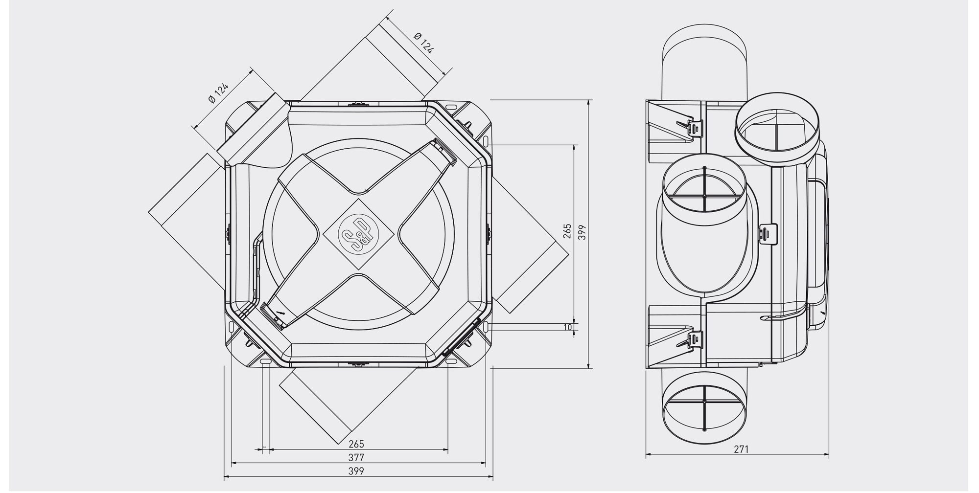 Мультизональный канальный вентилятор Soler Palau OZEO E ECOWATT CONTROL CO2 5209229000 - Вид №2