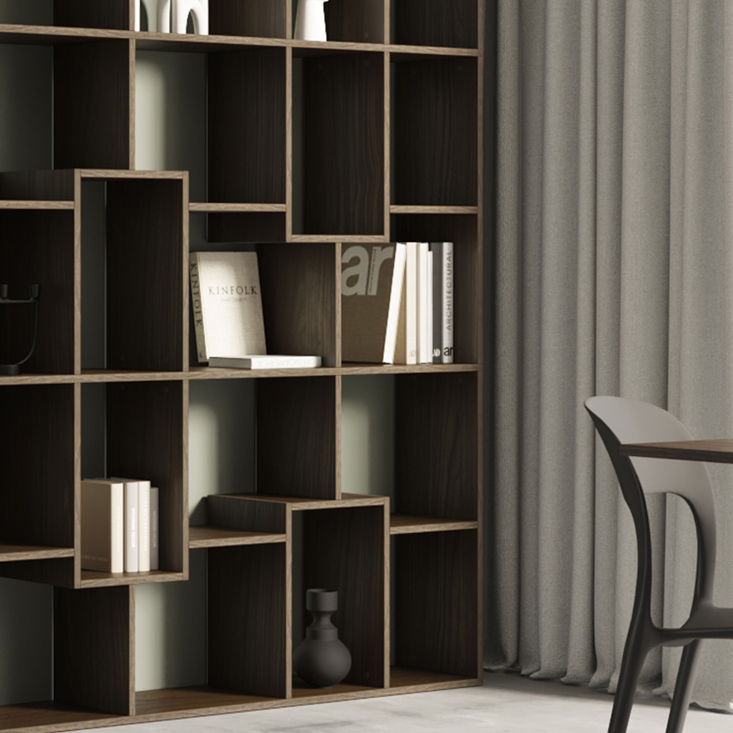 Настенный книжный шкаф в меламинированном стиле Mobili Fiver IACOPO ARCH-00013082 - Вид №5