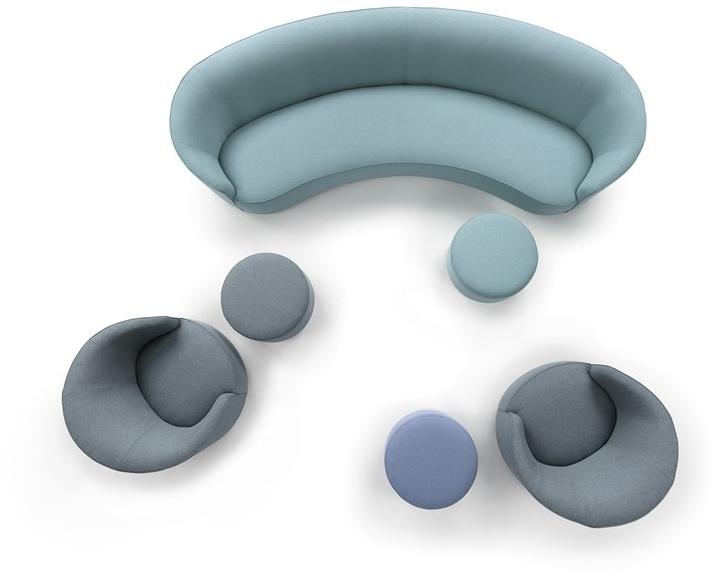 Marelli Изогнутый диван из ткани Moon sun-id-1418419 - Вид №2