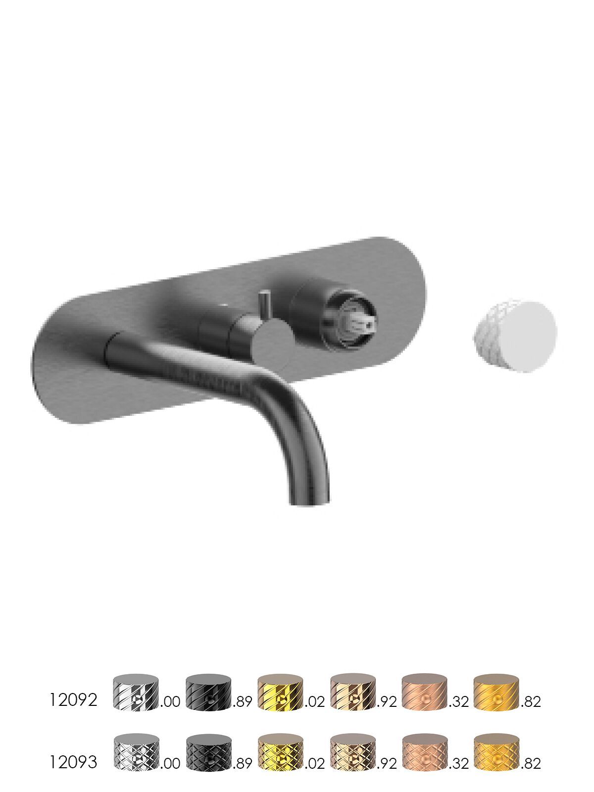 Настенный смеситель для ванны с 3 отверстиями и переключателем Rubinetterie Frattini отдельная эстетика ARCH-00070781 - Вид №11