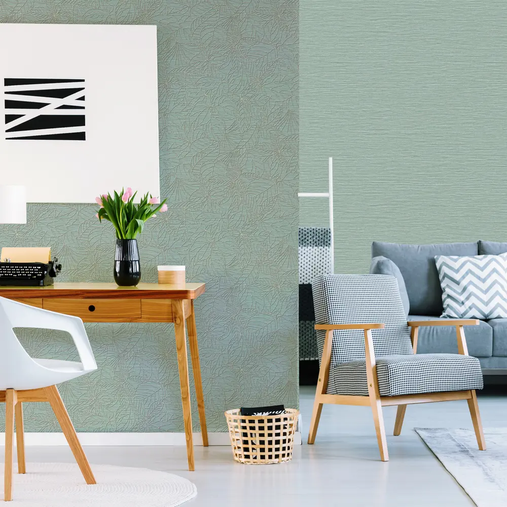 Обои флизелиновые Ornamy Hanna зелёные 1.06 м 8007-04 STLM-2118318 - Вид №3