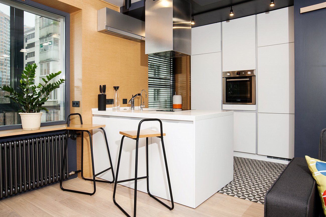 Барный стул с деревянным сиденьем морская волна Bauhaus WOODI  00-3966246 Голубой  - Вид №3