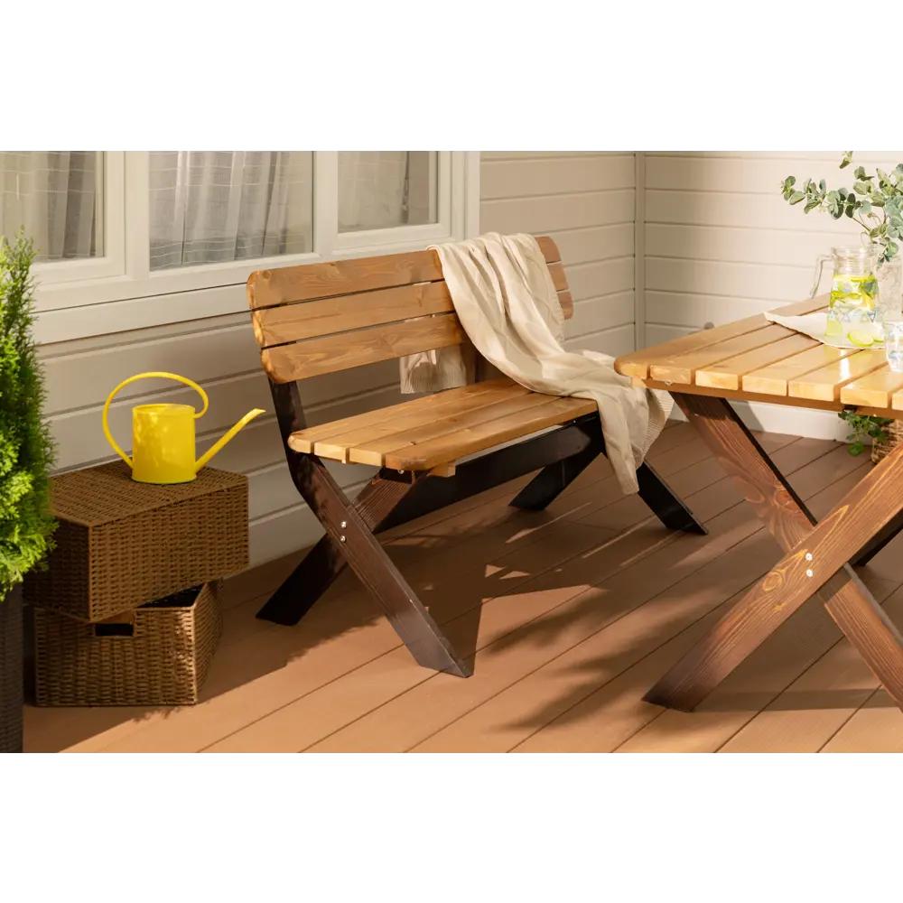 Скамья садовая Эстер 148x61x89 см дерево коричневый 84169795 STLM-2085272 Santreyd  - Вид №3