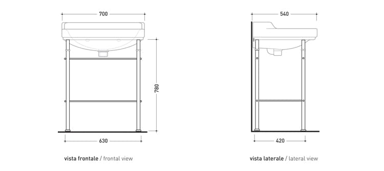 Хромированный металлический умывальник Ceramica Flaminia Efi ARCH-00092429 - Вид №6