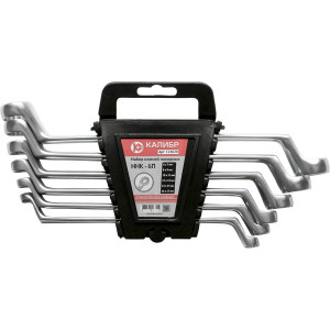 62588 Калибр Набор ключей накидных  ННК-6П (6 штук, CrV) 
