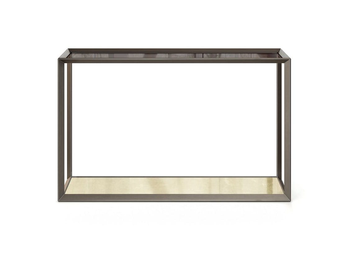 Прямоугольная консоль из стали и стекла ROCHE BOBOIS металлическая ARCH-00050817 - Вид №4