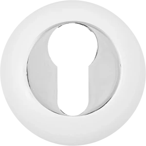 Накладка на замок Puerto AL08 ⌀50.2 мм цвет хром/белый 2 шт.