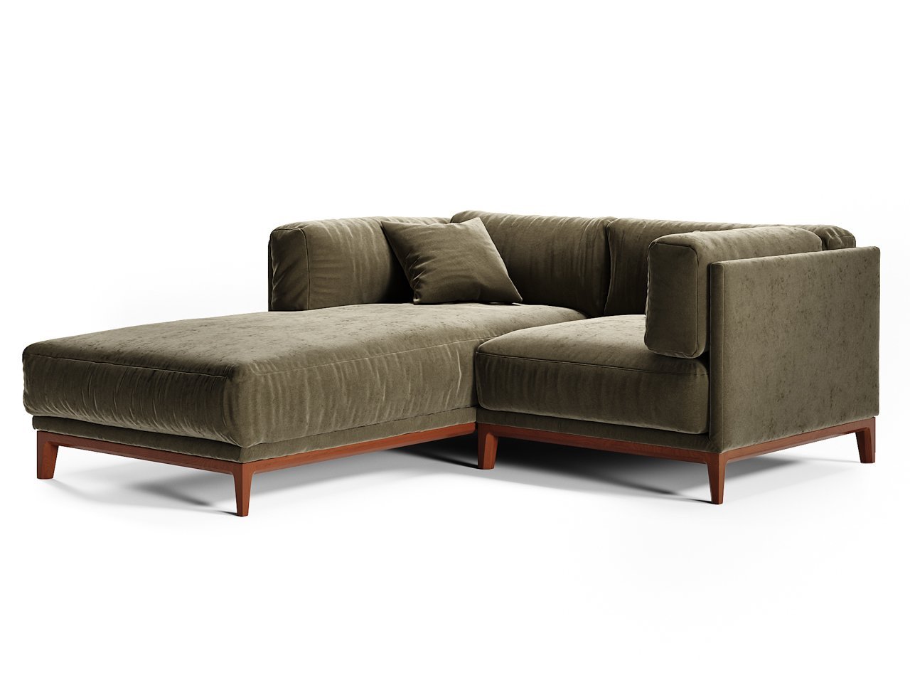 Диван Case угловой темно-коричневый с правой оттоманкой THE IDEA ДИЗАЙНЕРСКИЕ 210528 Коричневый  - Вид №1