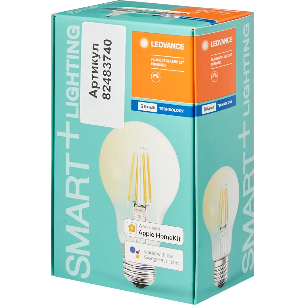 Лампа умная филаментная Ledvance Smart Plus E27 220-240 В 6 Вт груша прозрачная 806 лм, теплый белый свет, для диммера STLM-2087357 - Вид №3