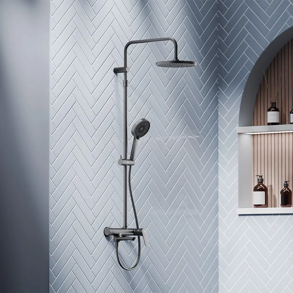 Душевая система Damixa Fortuna с верхней лейкой и ручным душем 89380910 STLM-1575081