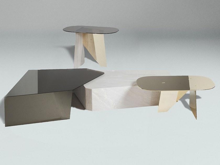 Paolo Castelli Низкий стол из розового мрамора и цветного стекла sun-id-1372390 - Вид №1