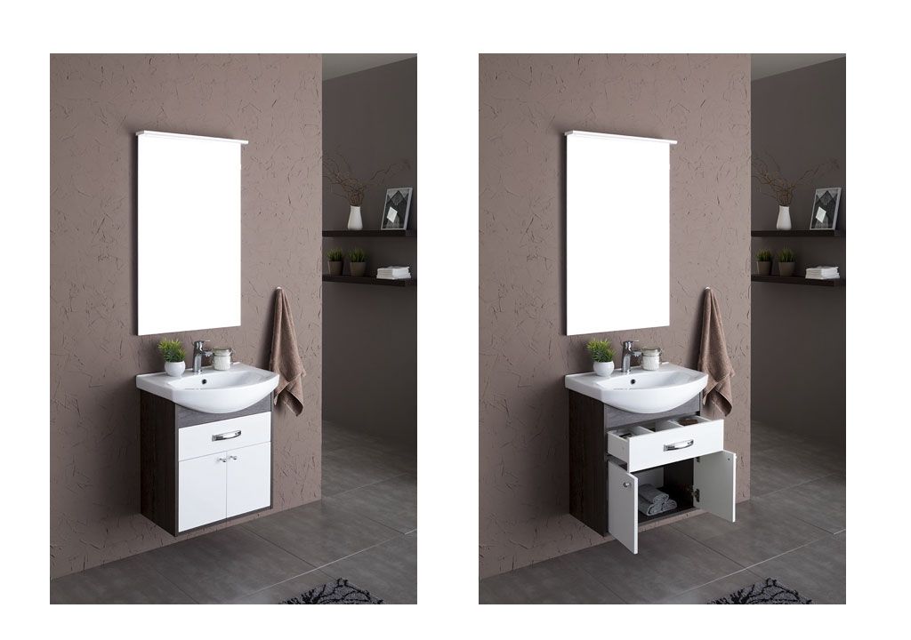 Тумба под раковину Aquanet Грейс 60 дуб кантербери/белый (1 ящик, 2 дверцы) sun-id-275350 - Вид №5