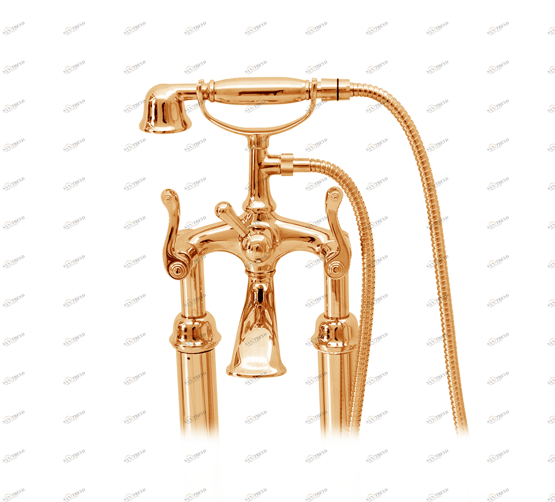 Gentry Home Смеситель для умывальника на три отверстия с выдвижным краном Tiffany Dark gold GH103136