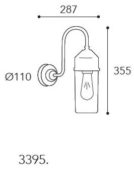 Moretti Luce Бра для наружного освещения из латуни Darsili 3395 - Вид №3