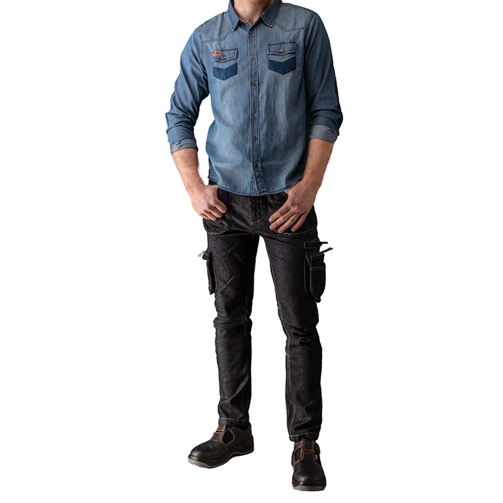 Рубашка Neo Tools Denim темно-синяя размер XXL рост 190 STLM-2132974 - Вид №4