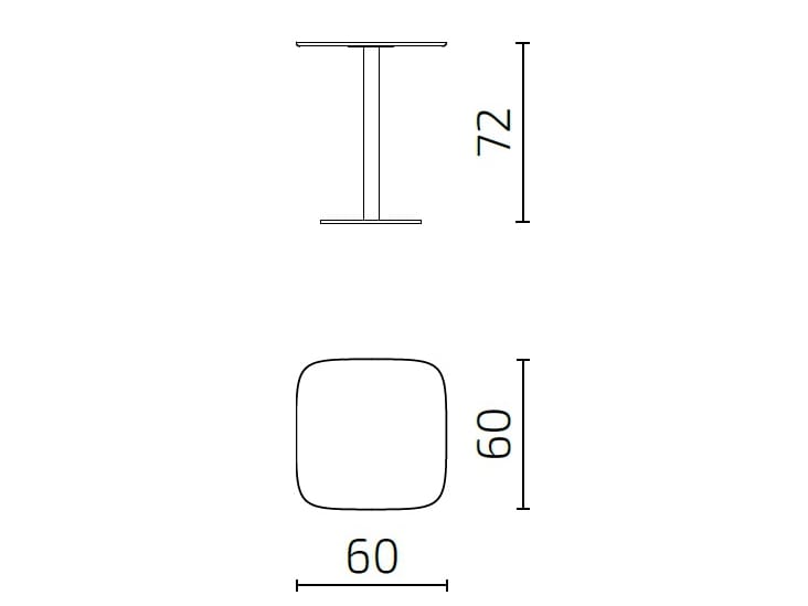 Высокий квадратный журнальный столик из ламината Intuit by Softrend Aide ARCH-00000025 - Вид №2