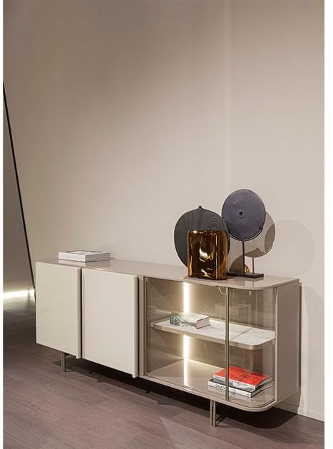 Turri Буфет из лакированного дерева с кожаными дверцами на петлях Zero sun-id-1505979 - Вид №2