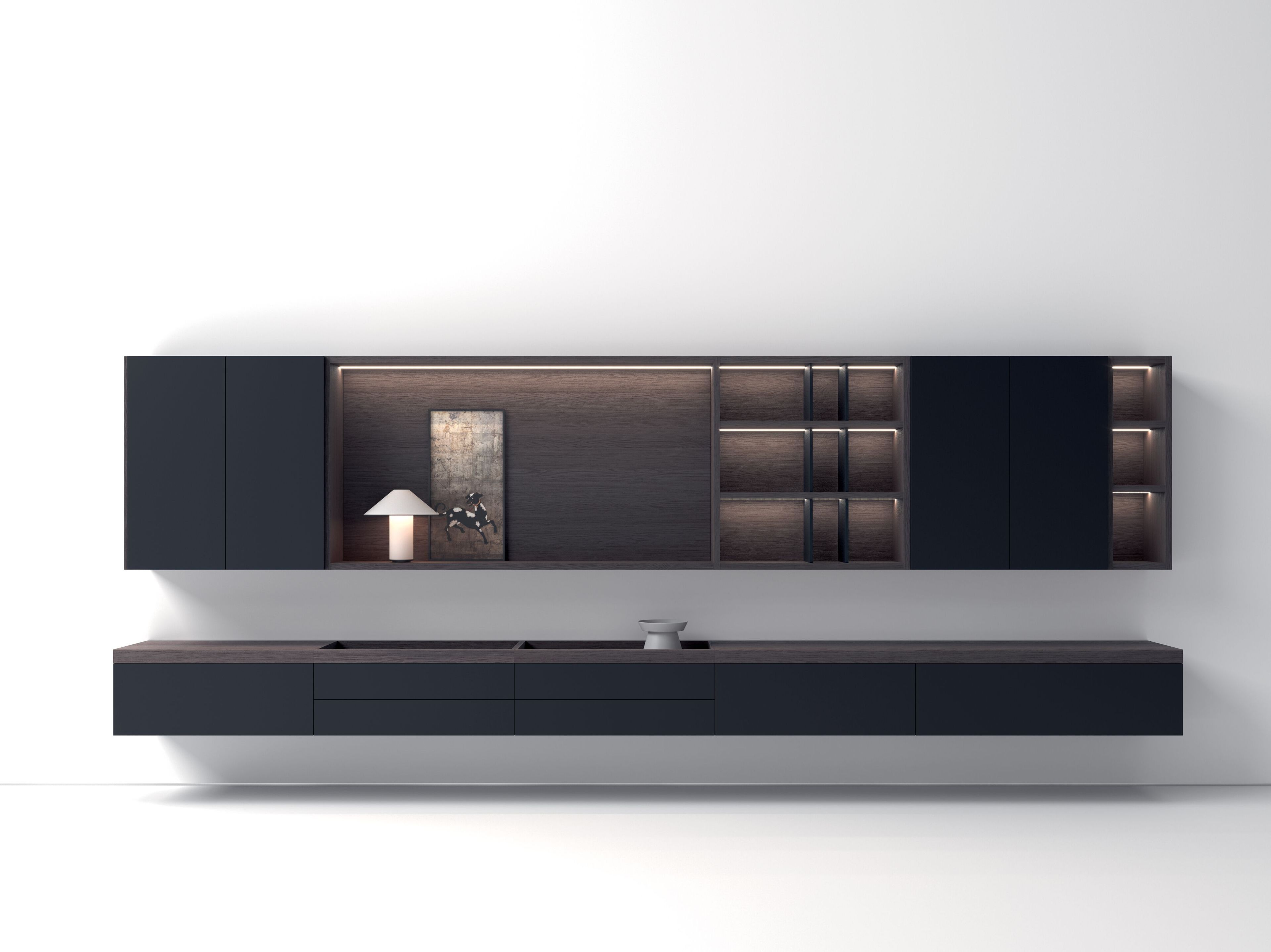 Деревянная оборудованная стена со встроенным освещением Kico Living Systems ARCH-00032283