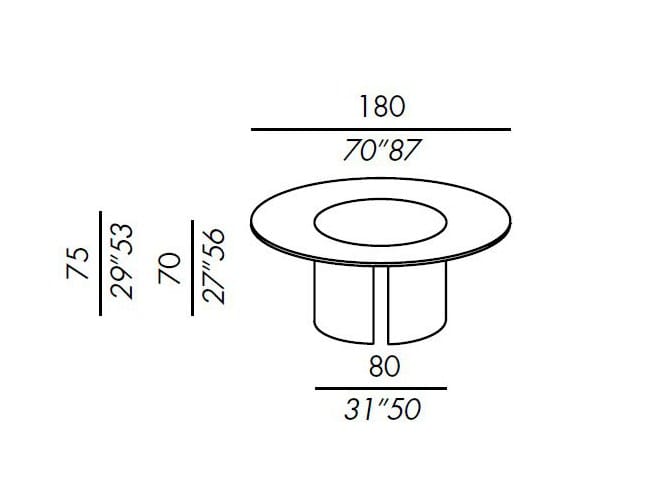 Круглый деревянный обеденный стол Meridiani ARCH-00102699 - Вид №4