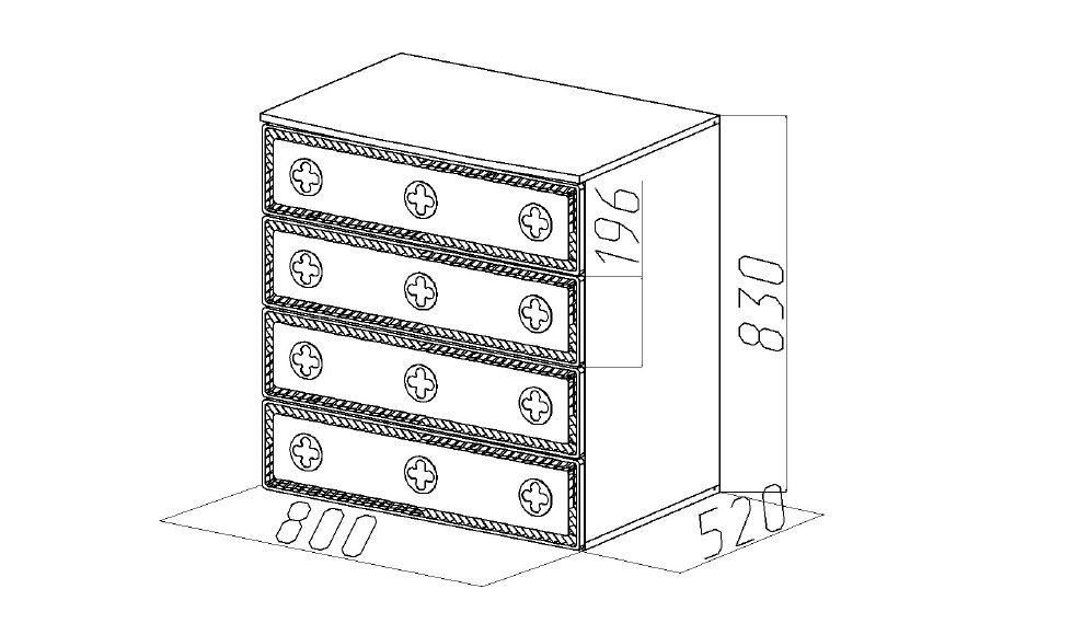 Комод детский с 4 ящиками и декором "Венеция" МАНДАРИН ВЕНЕЦИЯ 178667 Красный Santreyd - Вид №6