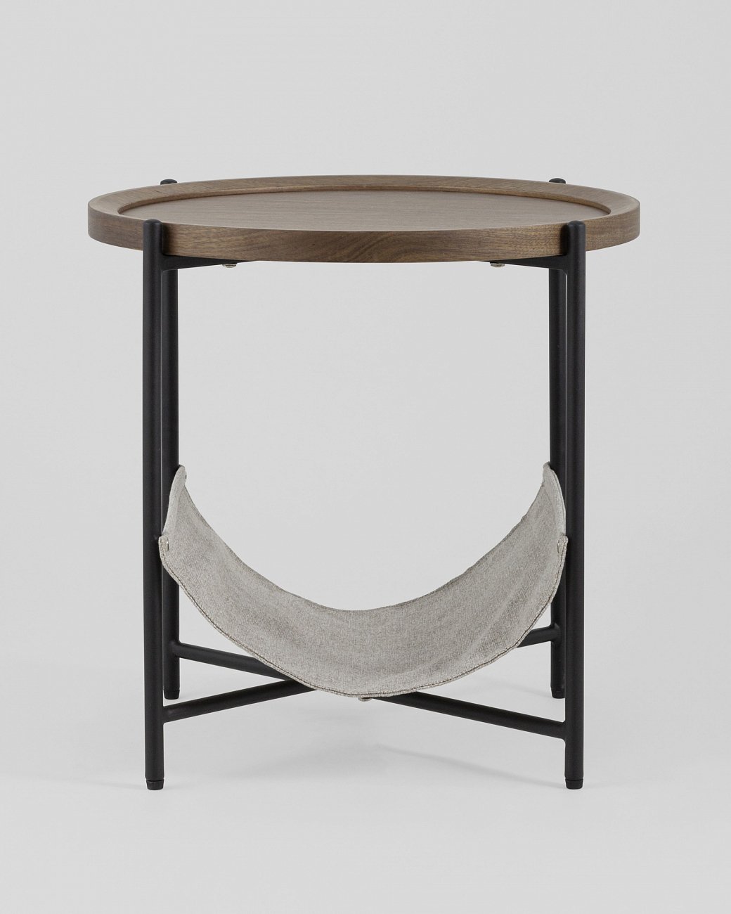 Круглый журнальный столик с полкой коричневый Артур STOOL GROUP  00-3881791 Коричневый  - Вид №1