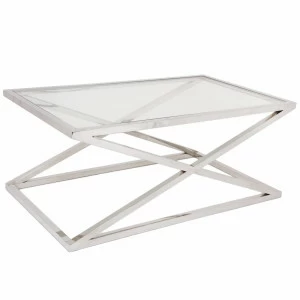 Журнальный столик стеклянный с основанием хром 120 см Nico RVASTLEY PUSHA 062890 Прозрачный;хром