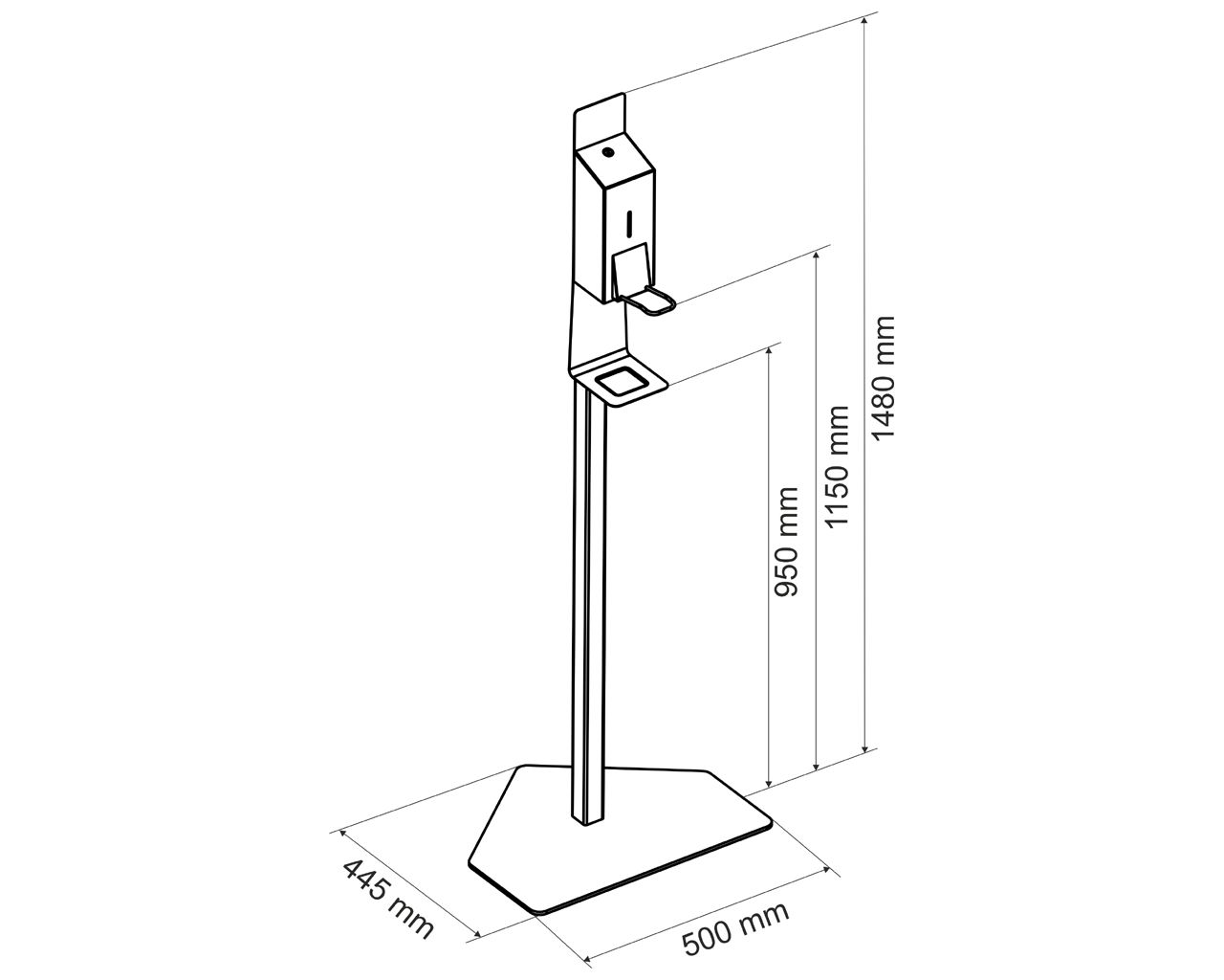 ZEST407 Стойка для дезинфекции рук с дозатором с локтевой кнопкой STELLA Merida  - Вид №2