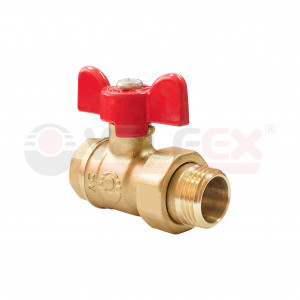 VF.227.L0B1.012 Valfex Кран шаровой OPTIMA, с американкой, ручка-бабочка (внутр.-наруж.)  1/2"
