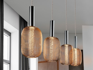 099152 Подвесной светильник 4L хром/золото Schuller Micron