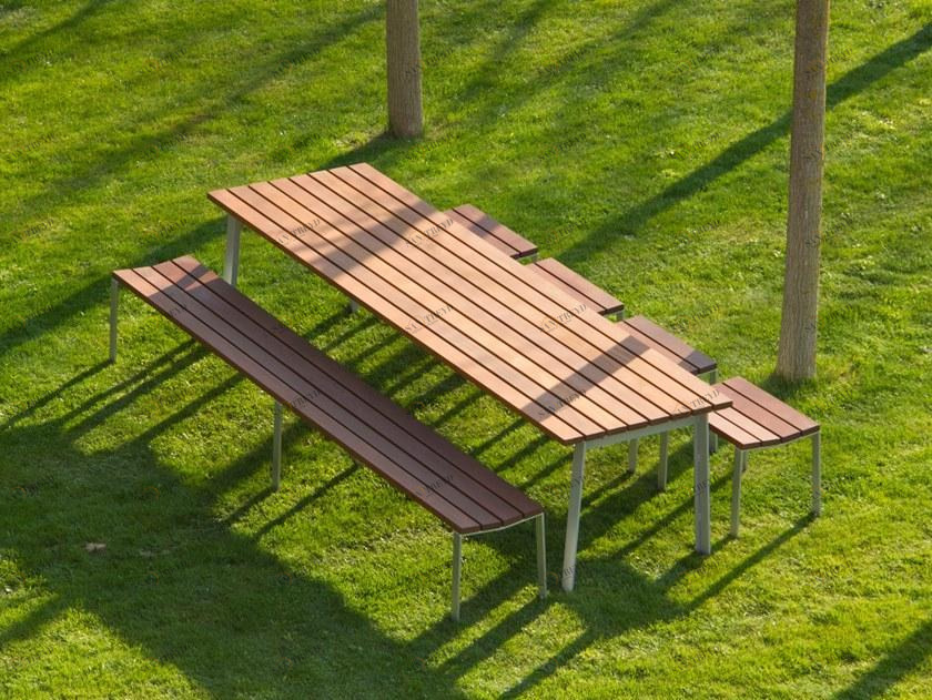 URBIDERMIS Прямоугольный деревянный стол для общественных мест Harpo sun-id-1372426