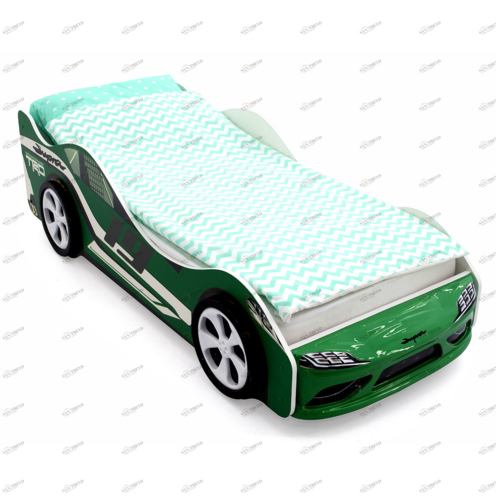 Детская кровать-машина зеленая "Супра" БЕЛЬМАРКО  00-3873174 Зеленый Santreyd 