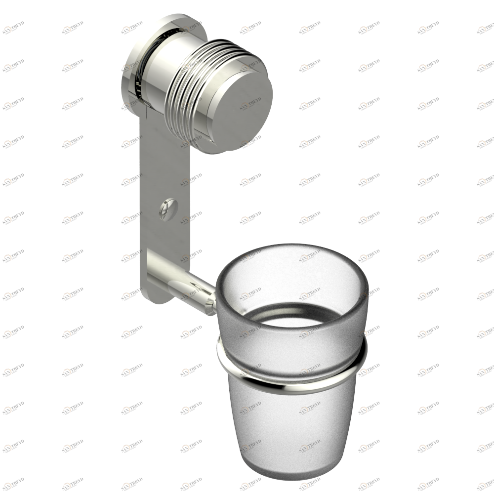 U4B-536 Стакан настенный для зубных щёток Thg-paris Diplomate с проточенными кольцами Матовый никель U4B-536 CAT.C