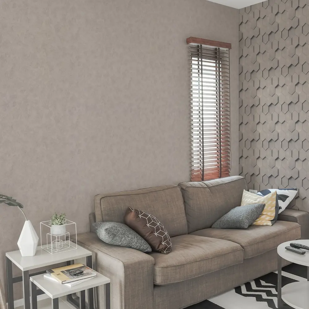 INSPIRE Art: Бежевые флизелиновые обои с матовой текстурой 89341669 STLM-0829244 - Вид №3