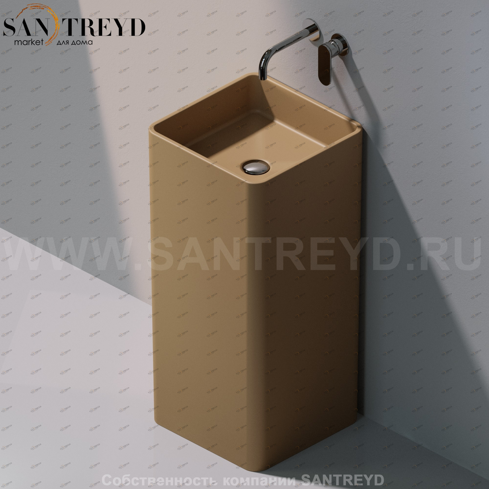 MW40P9004 Напольная раковина стоящая квадратная Ceramica Flaminia Mono