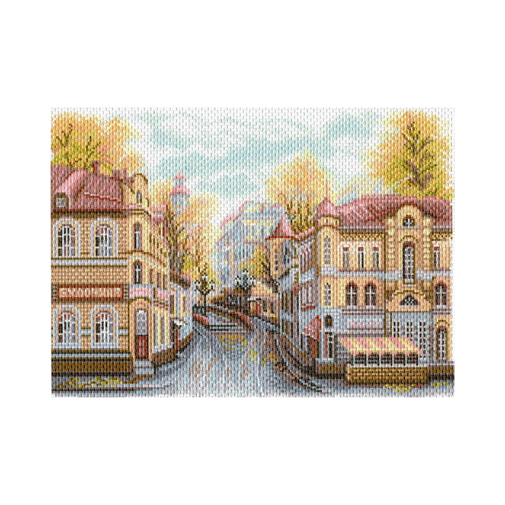 1760 Канва/ткань с рисунком Рисунок на канве 33 см х 45 см "Московские улочки. Яузский бульвар" Матренин посад 