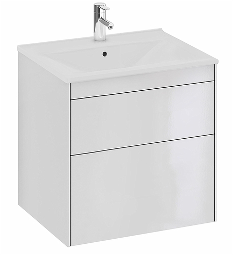 47445 Напольный шкаф IFO Sense для тонкой умывальника с двумя ящиками, Ш = 900 мм, Ш1 = 910 мм, белый - Вид №3