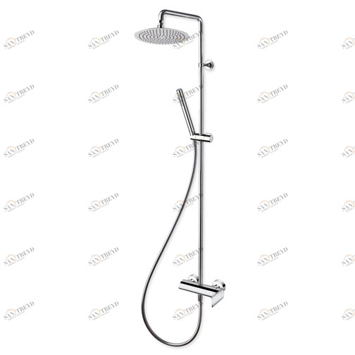 CRIPF409 Внешний смеситель для душа с поворотной трубкой на стойке, верхний душ SANDWICH SPECIAL ø 25 см, гибкий шланг LONG LIFE и ручной душ против известкового налета со штангой скольжения Cristina Rubinetterie 